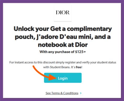 student discount dior